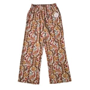 Autres Filles Paisley Print Pull On Pants Summer Beach Casual